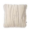 Cosy wool and boucle textured cushion in cream
