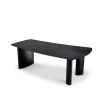 Large dining table in charcoal finish with unique silhouette