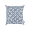Feathery embroidered cushion with a contemporary stripe backing
