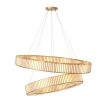 Radiant glow double halo style chandelier with brass details