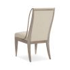 Neutral upholstered dining chair with metal frame