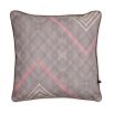 Ravishing purple pattern cushion with grey piping and subtle pink details