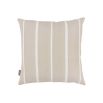 Feathery embroidered cushion with a contemporary stripe backing