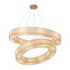 Radiant glow double halo style chandelier with brass details