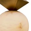 alabaster sphere pendant light with brass diamond top detail