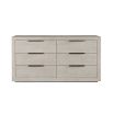 Grey washed wood chest of drawers with 6 drawers