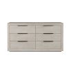 Grey washed wood chest of drawers with 6 drawers