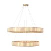 Radiant glow double halo style chandelier with brass details