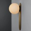 wall sconce with beautiful brushed brass finish and a stylish detailed frosted glass shade 