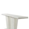 Whitewood console table with two pedestal design