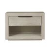 Grey-washed bedside table with shelf and drawer