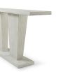 Whitewood console table with two pedestal design