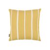 Feathery embroidered cushion with a contemporary stripe backing