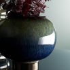 Peacock and bronze glazed porcelain vase