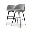 Classy, contemporary upholstered bar stools in cream, black and Dark Grey