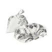 Ivory silk hair wrap with elegant black artistic details