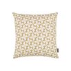 Feathery embroidered cushion with a contemporary stripe backing