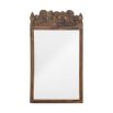 Carved detailed wall mirror in brown wood finish