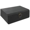 A sophisticated shagreen box by Uttermost with a beautiful black enamel closure