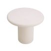 Organic rounded side table in white concrete finish