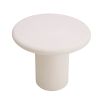 Organic rounded side table in white concrete finish