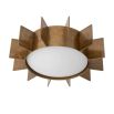 Sun shaped brass flush mount ceiling light