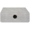 A stylish shagreen box with a white finish and black enamel closure