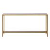 Sleek gold console table with mirror glass top