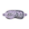 Lilac silk eye mask with black traditional art design