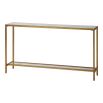 Sleek gold console table with mirror glass top