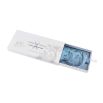 Blue silk eye mask with black traditional artistry