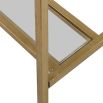 Sleek gold console table with mirror glass top