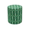 Captivating graphic appeal pouffe with a gorgeous green pattern
