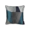 Silky textured cushion with blocky design and piping detail 