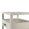 One drawer bedside table in white washed finish and two shelves