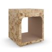 Side table with mappa wood veneer finish and drawer for storage