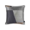 Silky textured cushion with blocky design and piping detail 