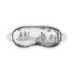 Silk ivory eye mask with traditional art style pattern