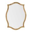 Ornate curved mirror with rattan wrapped frame