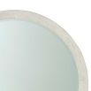 Washed wood frame round wall mirror 