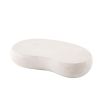 Organic shaped stone coffee table for indoor and outdoor living spaces