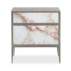 Small nickel bedside table with marble front