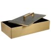 A glamorous brass box by Uttermost with a grey faux shagreen finish 