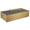 A glamorous brass box by Uttermost with a grey faux shagreen finish 