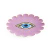 Glamorous floral ceramic tray with eye illustration