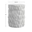 Textured tree trunk-like side table with chalky white finish