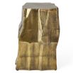 Gold-finished side table boasting tree trunk-like shape