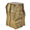 Gold-finished side table boasting tree trunk-like shape