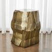 Gold-finished side table boasting tree trunk-like shape