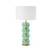 White and gold lamp with mint disks